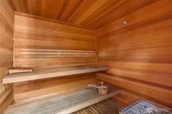 Sauna is located at the clubhouse