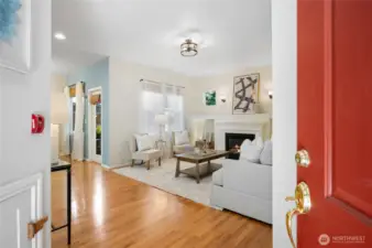 Front entry. Fresh interior paint highlights a contemporary design.