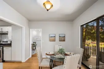 Dining and kichen area.