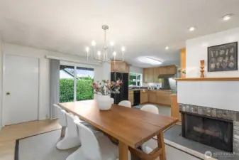 Wood burning fireplace perfect for dinner parties