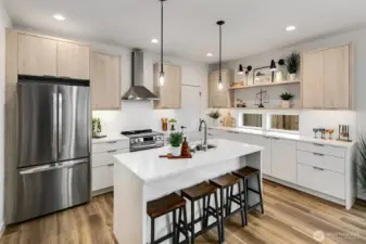 Quartz countertops and LG appliances