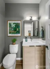 Main level powder room