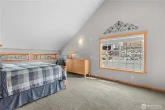 Spacious Primary Bedroom with vaulted ceilings