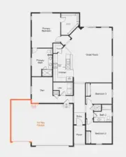 Popular 3-car garage option/layout