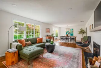 Lots of light with walls of windows