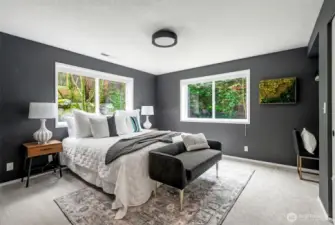 1 of 2 large bedrooms on the lower level