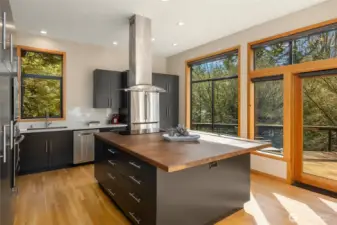 Wonderful storage space throughout the open kitchen that enjoys beautiful territorial views.