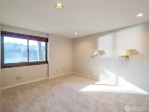 2nd Primary Bedroom with ensuite is lower level. Built-in desk, sink/vanity with separate walk-in custom shower and commode.