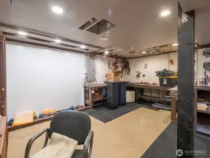 Lower level workshop or weight room