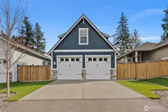The oversized 2-car garage is fully finished.