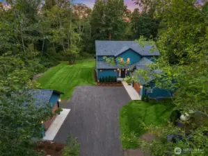 2 car shop space with solar and a second electrical panel.