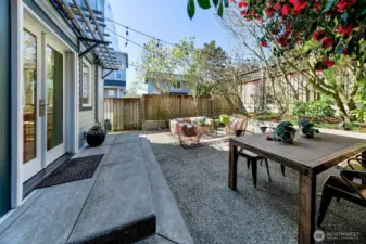 French doors from the dining and 2nd living room.
