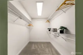 Huge walk-in closet for primary suite.