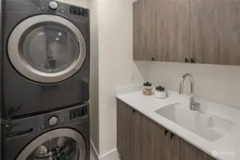 Laundry room with washer and dryer.