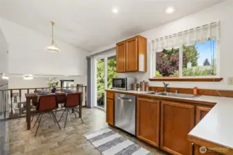 Kitchen is virtually staged.