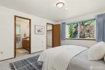 Primary bedroom with ensuite bathroom.