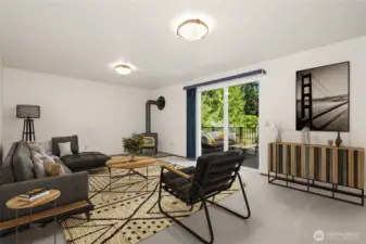 Family room is virtually staged.