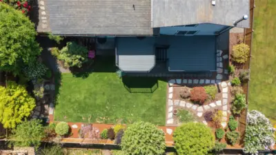 Ariel photo of backyard.