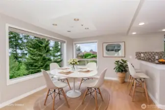 Virtually Staged -- Dining Area.  Puget Sound view to the left!