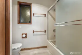 Separate area in main hallway bath.