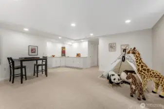 With its own separate entrance, this level already features one finished bedroom, a new three-quarter bath with a stylish corner shower, a kitchen area, and a large family room warmed by a gas fireplace—offering an inviting living space that feels like home. Many different uses in this space - pool table or ping pong?