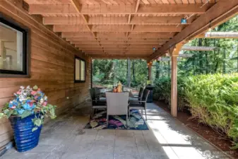 Covered lower patio is ideal for year-round outdoor activities.