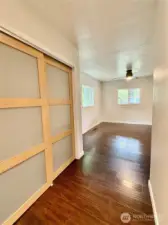 Spacious main level primary with access to main level bath.