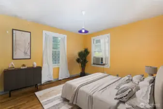 Virtually staged 1st bedroom