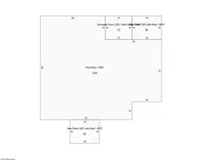 Sketch of home with 1,295 sf of living space.