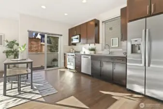Open to kitchen