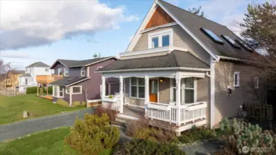 This front porch is the perfect place to relax and watch the world go by!