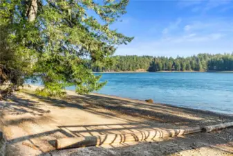 Boat launch beach area