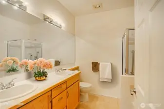 Primary Suite - double vanities/full bath- tub & shower.