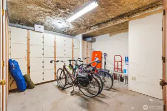 Storage room in the garage and bike storage available via lottery each year
