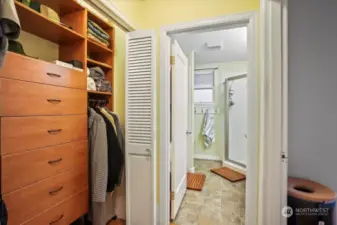 A closet system enlarges your wardrobe space.