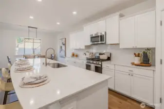 Expansive Countertops with space for seating