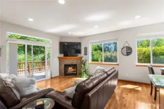 Gas fireplace in living room