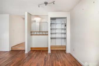 Another view of the dining room highlights the added storage, perfect for keeping things organized and within reach.