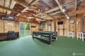 Boathouse connected to the garage.  Updated electrical and ventilation systems.