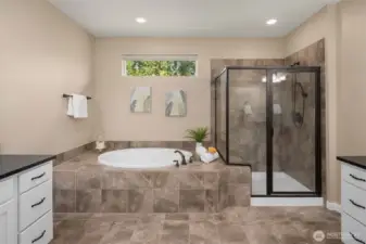 2 sinks & 2 counters in primary bath