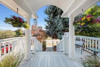 Looking back from the front door to the beautiful porch area.