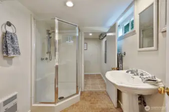 3/4 bath in lower level.