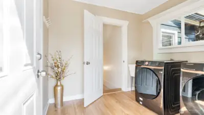 Utilities + Entrance to lower level living (Main)