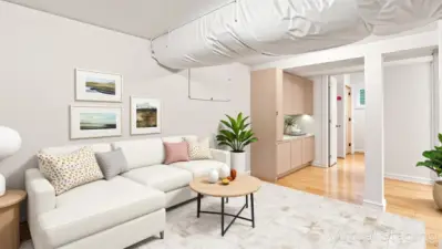Lower Level Living room. [ Virtually Staged for Design Inspiration ]