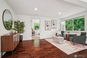 Inside, fresh paint and laminate wood floors sparkle and shine!