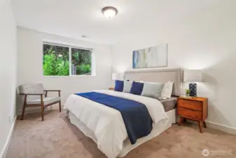 This fourth bedroom on the lower level is perfect to give guests their own separate, private space.