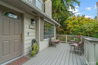 Large front deck is perfect for relaxing after a long day.