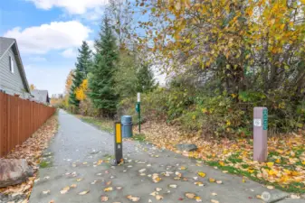 Here is the trailhead for a community walking path.