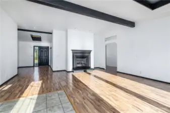 Open Concept living room w/ fireplace