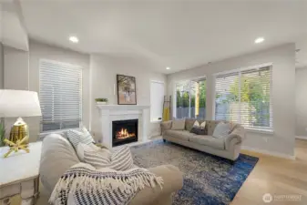 Open concept great room, this living space has loads of light and a great gas fireplace - the tall ceilings and big open spaces give you ample room for all your furniture - the kitchen has space for your table - you also have a 2nd dining area that may double as a music room, sitting room. pool table ??